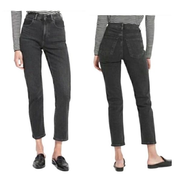Everlane The High Rise Straight Jeans Black Wash sz26 - Picture 1 of 10